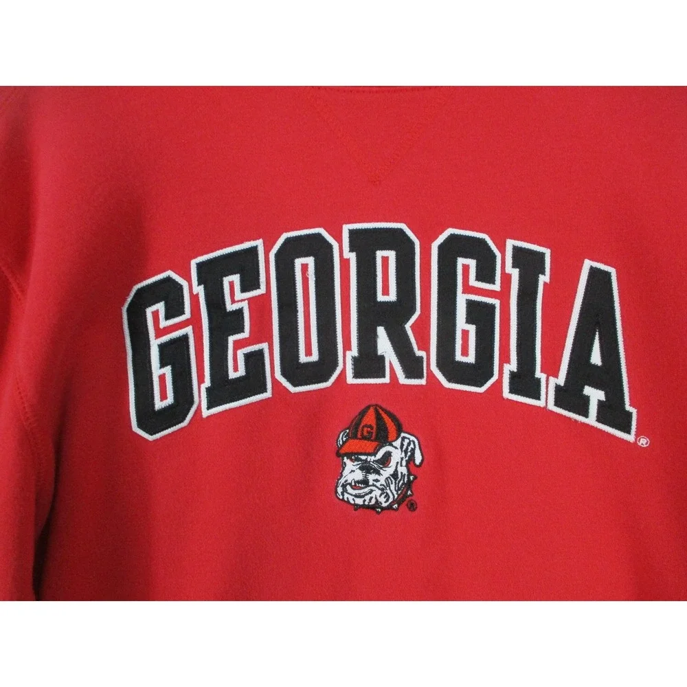 Champion Georgia Bulldogs Sweatshirt Womens Medium Red Crewneck Pullover NCAA - Picture 2 of 11